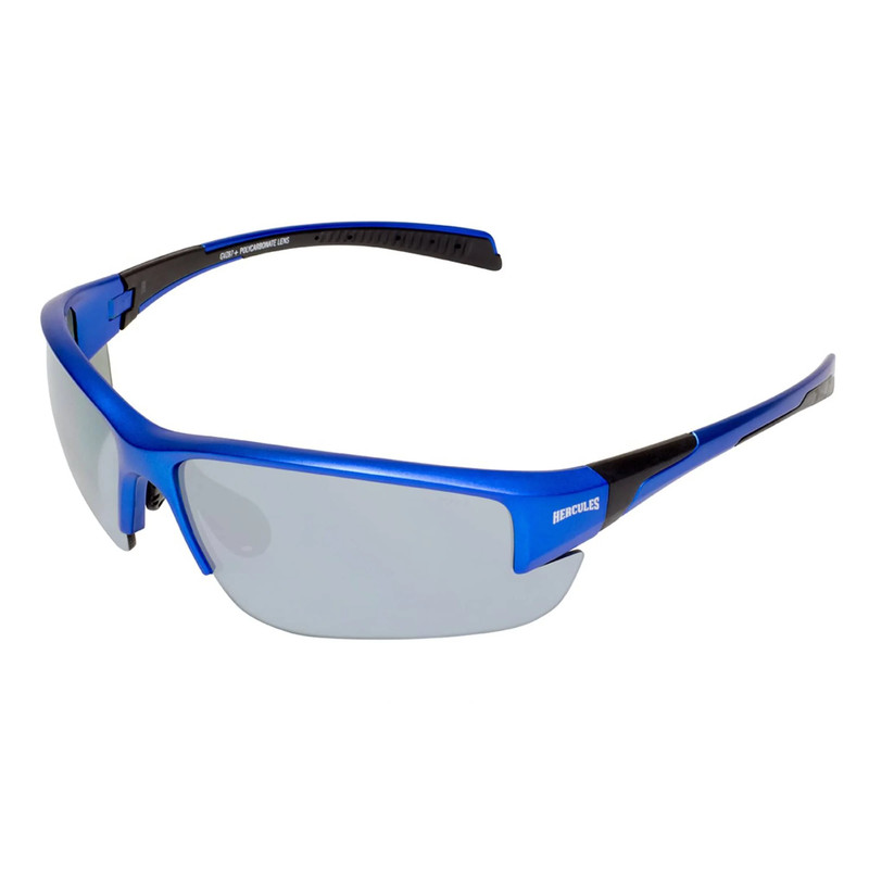 Hercules 7 Blue Metallic Frame Flash Mirror Safety Lenses